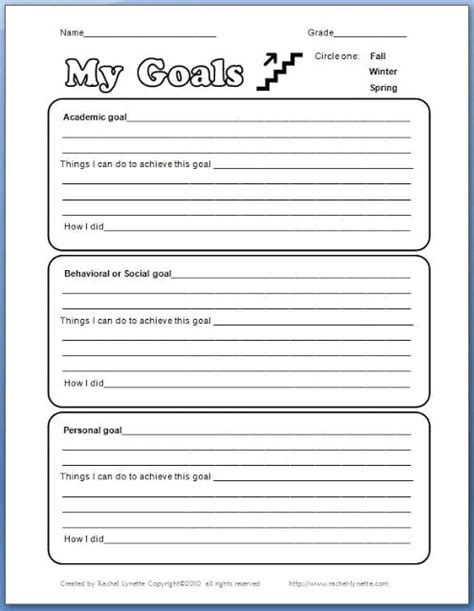 36 Goal Setting Worksheet Middle School - support worksheet