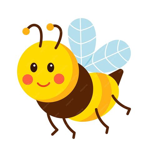 Ilustración de vector de insecto infantil de abeja de dibujos animados | Vector Premium