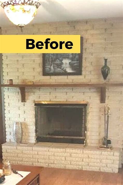 DIY Before and After Fireplace Remodel Idea | Brick fireplace makeover, Fireplace remodel, Diy ...