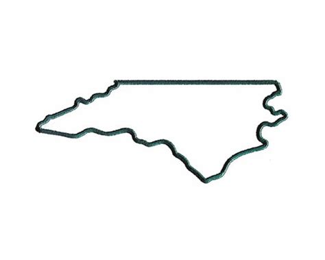 North Carolina Outline Machine Embroidery Design - Etsy