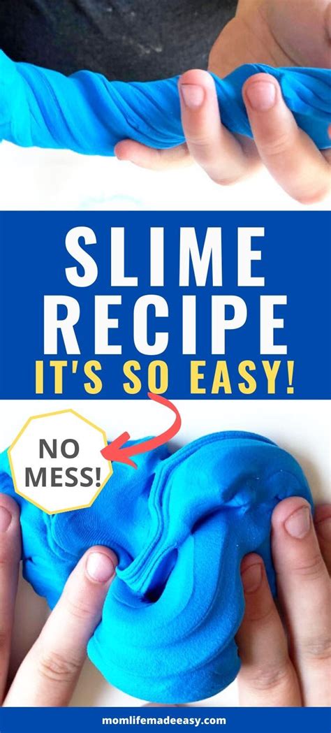 EASY No Mess Slime Recipe - Mom Life Made Easy | Slime recipe, Slime for kids, Diy fluffy slime