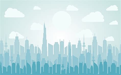 Cityscape Clipart Drawing Of City Flat Style Cityscape Cartoon Vector ...