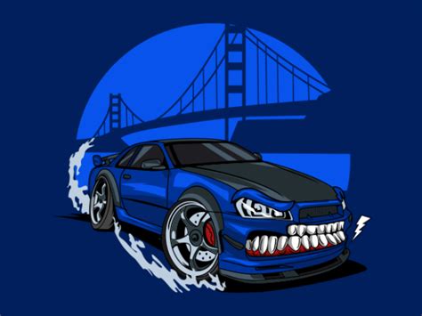 Monster blue drift car - Buy t-shirt designs