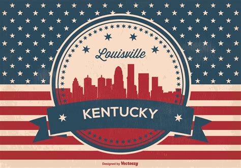 Retro Luisviile Kentucky Skyline Illustration - Download Free Vector ...