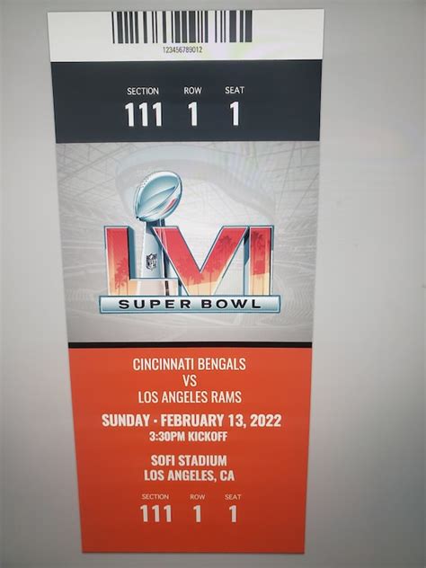 Super Bowl 2022 LVI Football Ticket Invitations Editable ...