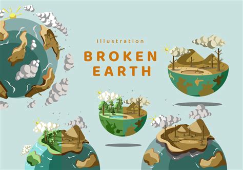 Illustration Vector Broken Earth Landscape 7935531 Vector Art at Vecteezy