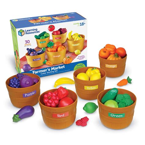Buy Learning Resources Farmer’s Market Color Sorting Set - 30 Pieces Age 18+ Months Toddler ...