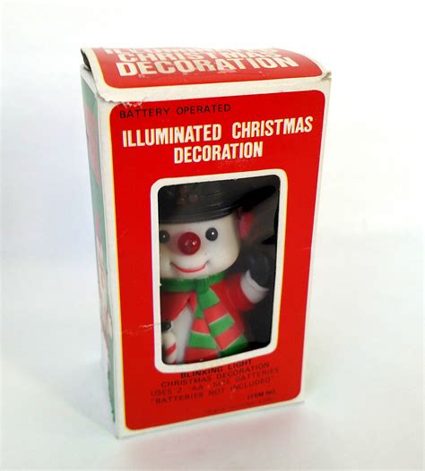 Vintage Plastic Frosty The Snowman Figurine - In Original Box