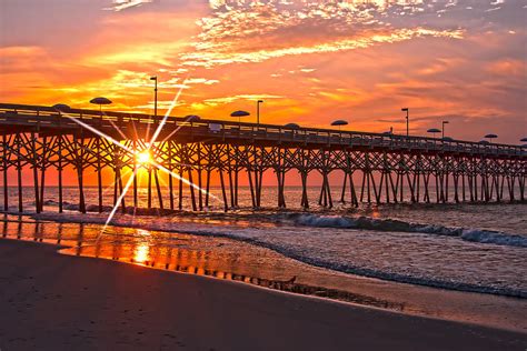 Sunrise at the Garden City Pier Photograph by Terry Shoemaker - Fine Art America