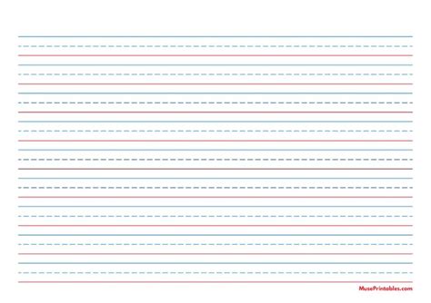 lined paper with red and blue lines on the bottom, in two different ...