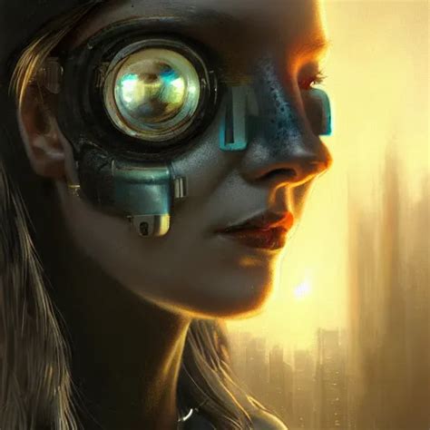 extremely detailed portrait of a cyberpunk woman, eye | Stable ...