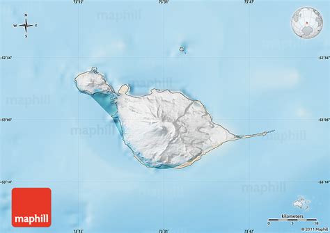 Satellite Map of Heard Island and McDonald Islands, shaded relief outside