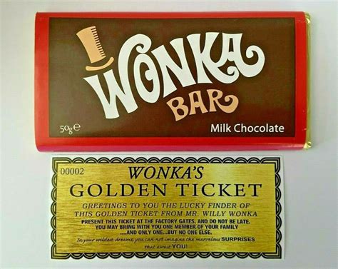 Willy Wonka 50g Bar Genuine Milk Chocolate With A Free Special | Etsy