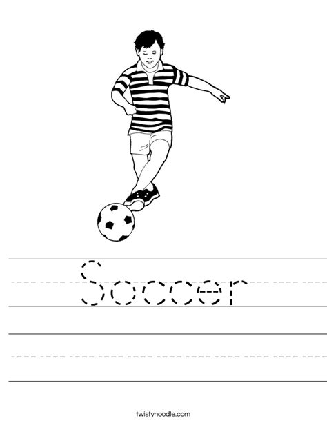 Soccer Worksheet - Twisty Noodle