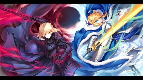 Fate/Grand Order Saber Alter & Saber HD Wallpaper by Kousaki Rui