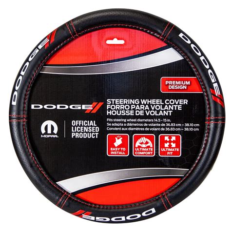 Plasticolor Dodge Deluxe Series Steering Wheel Cover, Black with Red Contrast Stitch - Walmart ...