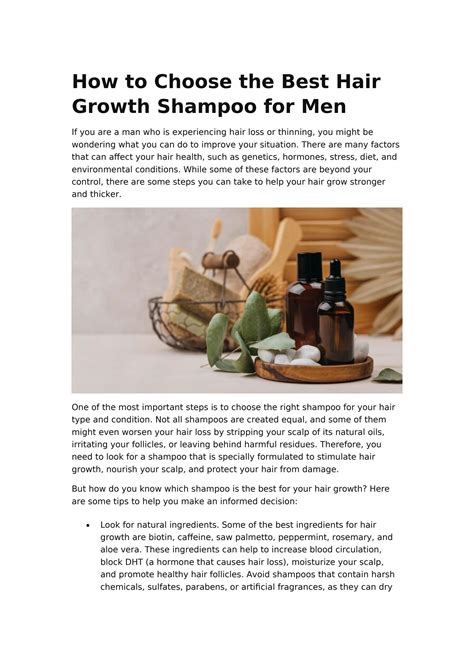 How to Choose the Best Hair Growth Shampoo for Men by HealthHarmony - Issuu