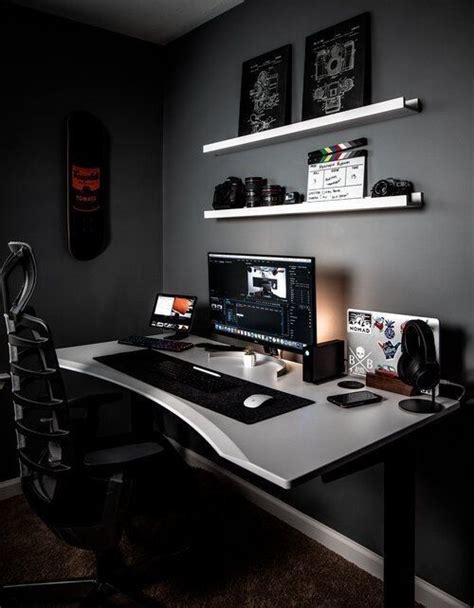 attractive black gaming room🤩 | Home studio setup, Bedroom setup, Home ...