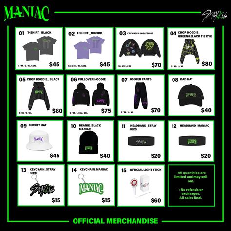 Stray Kids US Maniac Tour Official Crewneck Sweatshirt Shirt Medium (M ...