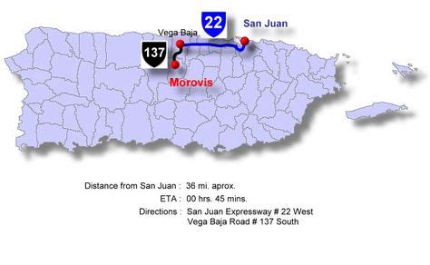 direction morovis | Puerto rico, Island, San juan