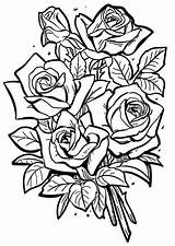 Realistic Rose Coloring Pages sketch template