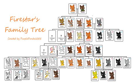 Warrior Cats~Firestar's Family Tree by PurplePanda608 on DeviantArt