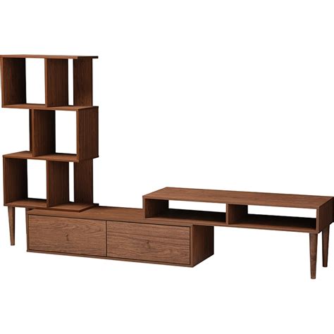 Haversham TV Stand Entertainment Center - Display Unit, Walnut | DCG Stores