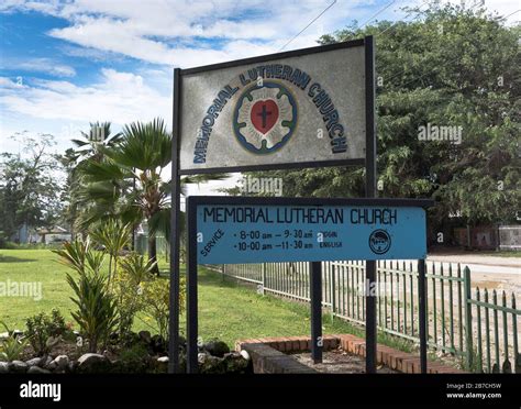 dh Memorial Lutherean Church MADANG PAPUA NEW GUINEA English Pidgin service Churches sign ...