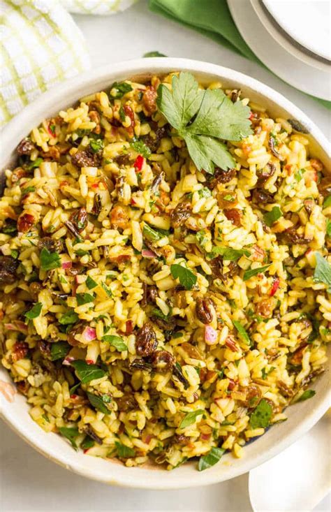 Curried wild rice salad with raisins and pecans - Family Food on the Table