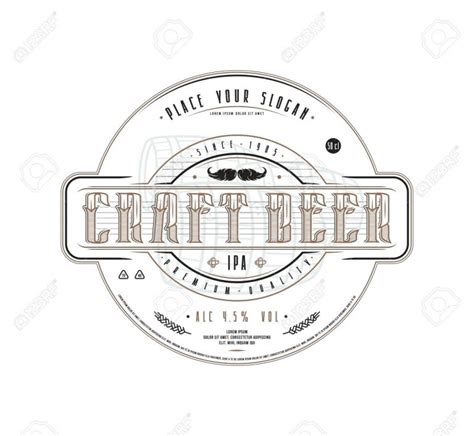 Craft Beer Label Template In Vintage Style Label With White inside ...