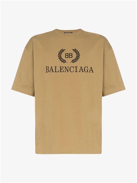 Balenciaga Bb Logo T-shirt in Brown for Men | Lyst