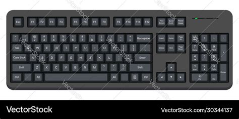 Black computer qwerty keyboard isolated on white Vector Image