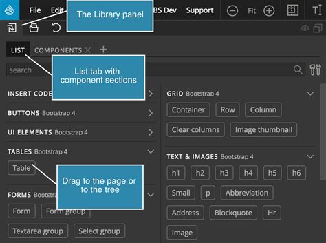 The Library of Bootstrap components | Pinegrow Web Editor