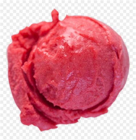 Raspberry Sorbet - Strawberry Sorbet Ice Cream Scoop, HD Png Download ...