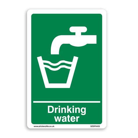 Drinking Water Sign – [A4 200mm x 300mm] Self Adhesive Sticker – Stickerzilla