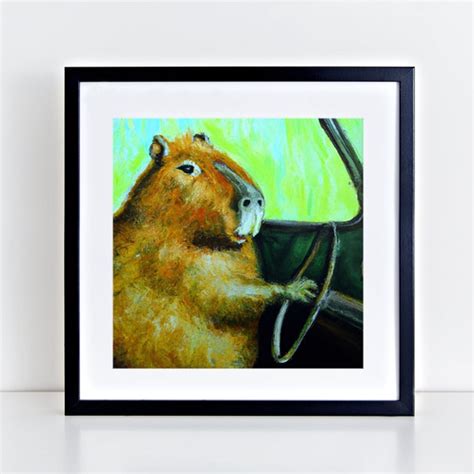 Capybara Driving Art Print oil Painting Driving Style Print - Etsy