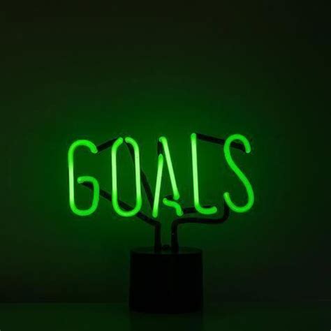 Goals Neon Desk Light #aesthetichomedecor | Green aesthetic, Dark green ...