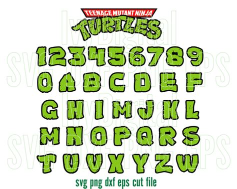 Teenage mutant ninja turtles Alphabet SVG Ninja Turtles Font Logo Lett