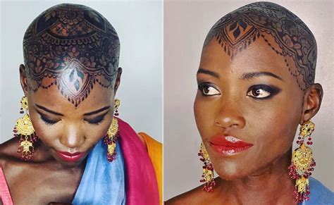 Lupita Nyong'o Was "Excited And Terrified" About Mehendi On Her Bald Head