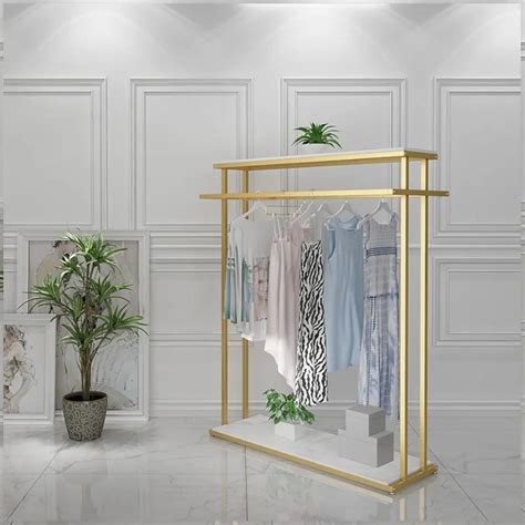 Gold Display Shelf Furniture Clothing Display Rack Stand Design for ...