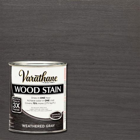 Varathane 1 qt. 3X Weathered Gray Premium Wood Stain-267124 - The Home ...