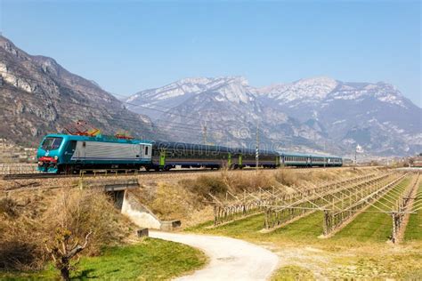 EuroCity Train of Trenitalia on Brenner Railway Near Avio in Italy ...