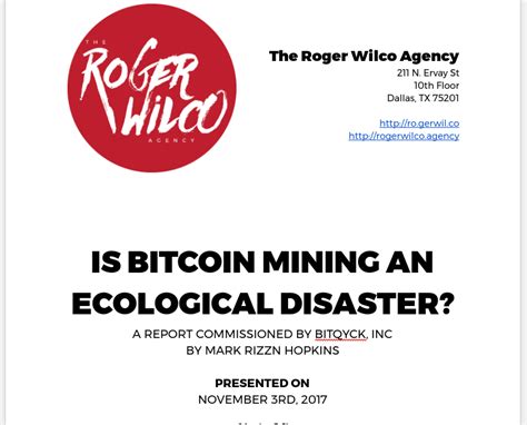 Rapid Report on the Bitcoin Blockchain’s Environmental Impact | Roger Wilco Limited Liability ...