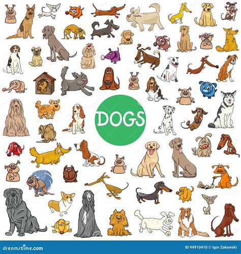 Cartoon Dog Characters Large Collection Stock Vector - Illustration of humor, clip: 94910410