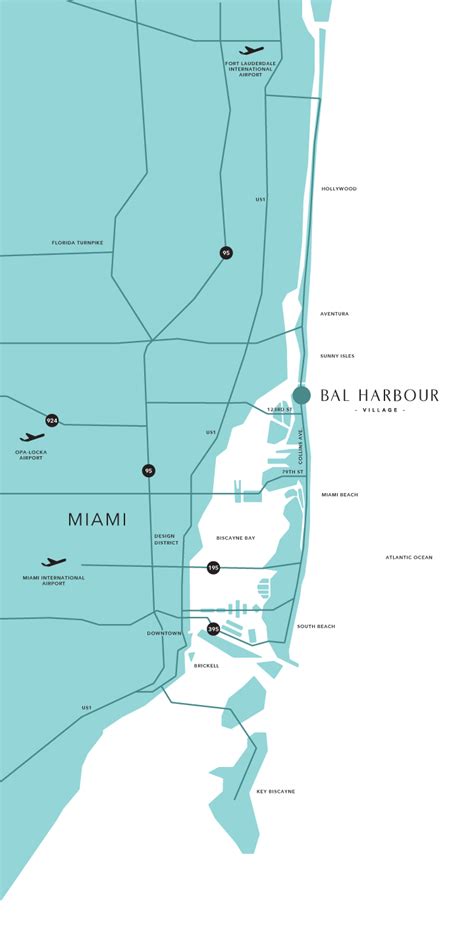 Bal Harbour map and guide to hotels near South Beach, Miami