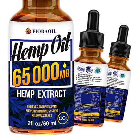 Hemp Oil Extract – 65000mg of Organic Hemp Extract – Grown & Made in ...