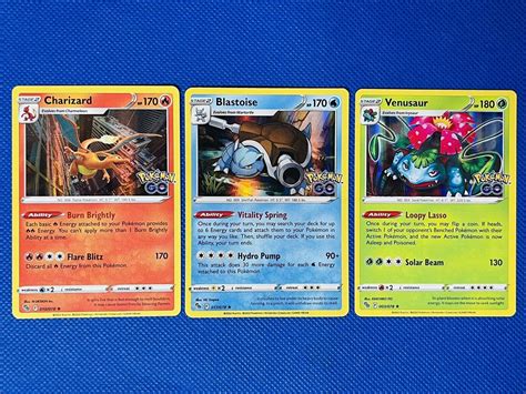 Pokémon Cards Charizard Venusaur & Blastoise -Holo Rare 3 Card Set ...