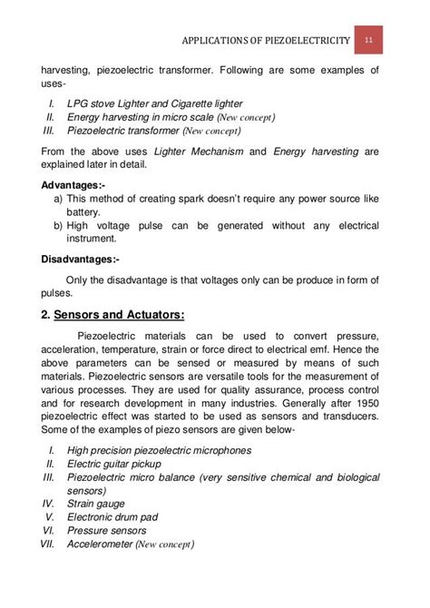 Applications of piezoelectricity