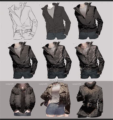 Drawing Leather Jacket by kawacy (The full... - How to Art