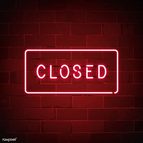 Red closed neon sign vector | free image by rawpixel.com / NingZk V ...